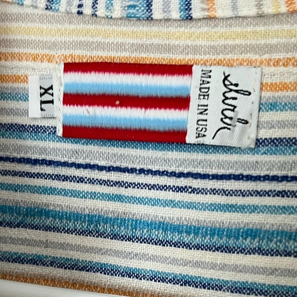 Linen stripe button down skirt XL - Picture 4 of 4